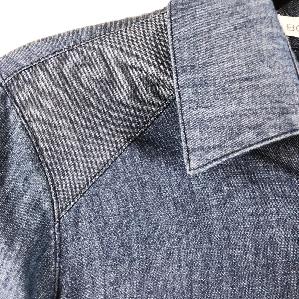 Bcbgeneration Cropped Denim Button Down Shirt - image 3